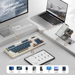 Teclado para juegos AULA S99 Pro, visualización y perilla multimedia.