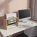 Organizador de escritorio Fitueyes, madera de roble con 4 Niveles