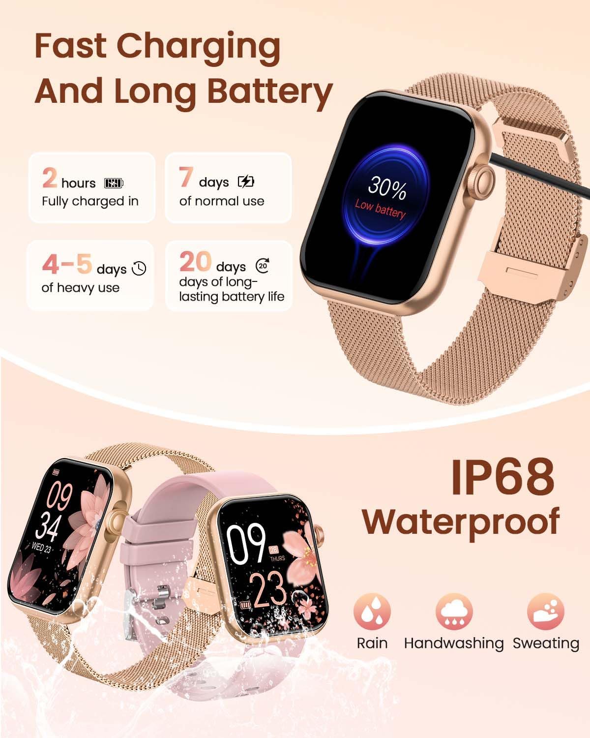 Reloj inteligente para mujer con función de teléfono