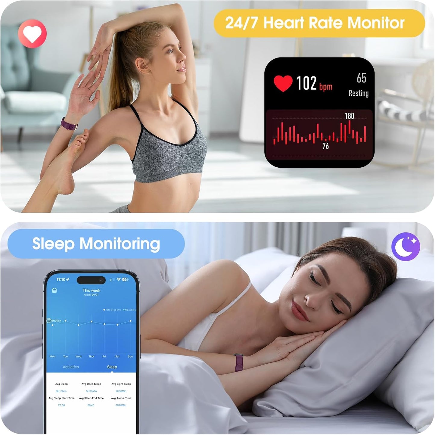 Reloj inteligente EURANS de 41 mm, podómetro, actividad física.