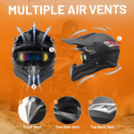 OUMURS Casco  De Motocross Para Adultos Con Gafas, Guantes y Máscara.