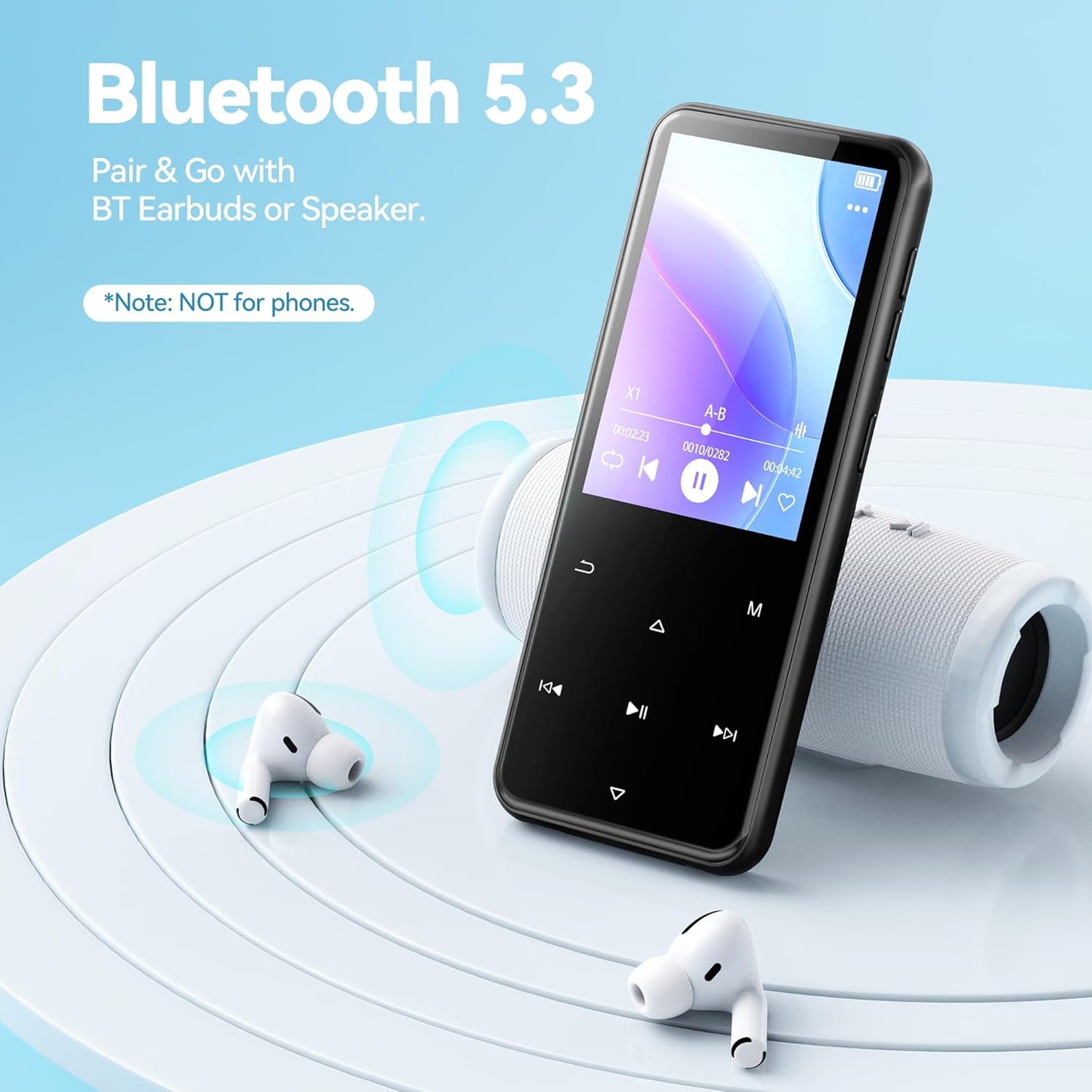 AGPTEK Reproductor MP3 de 64 GB con Bluetooth (USADO)