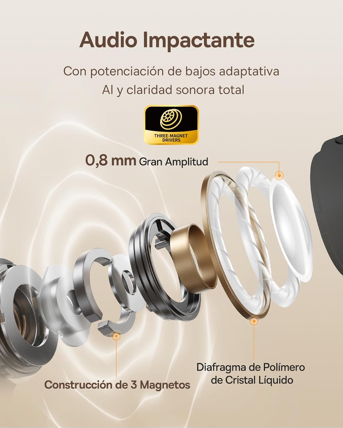 Auriculares abiertos de clip, Baseus MC1, BT , iPhone, Android.(USADO).