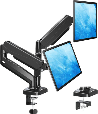 Mountup Soporte de monitor dual ajustable con resorte de gas. USADO