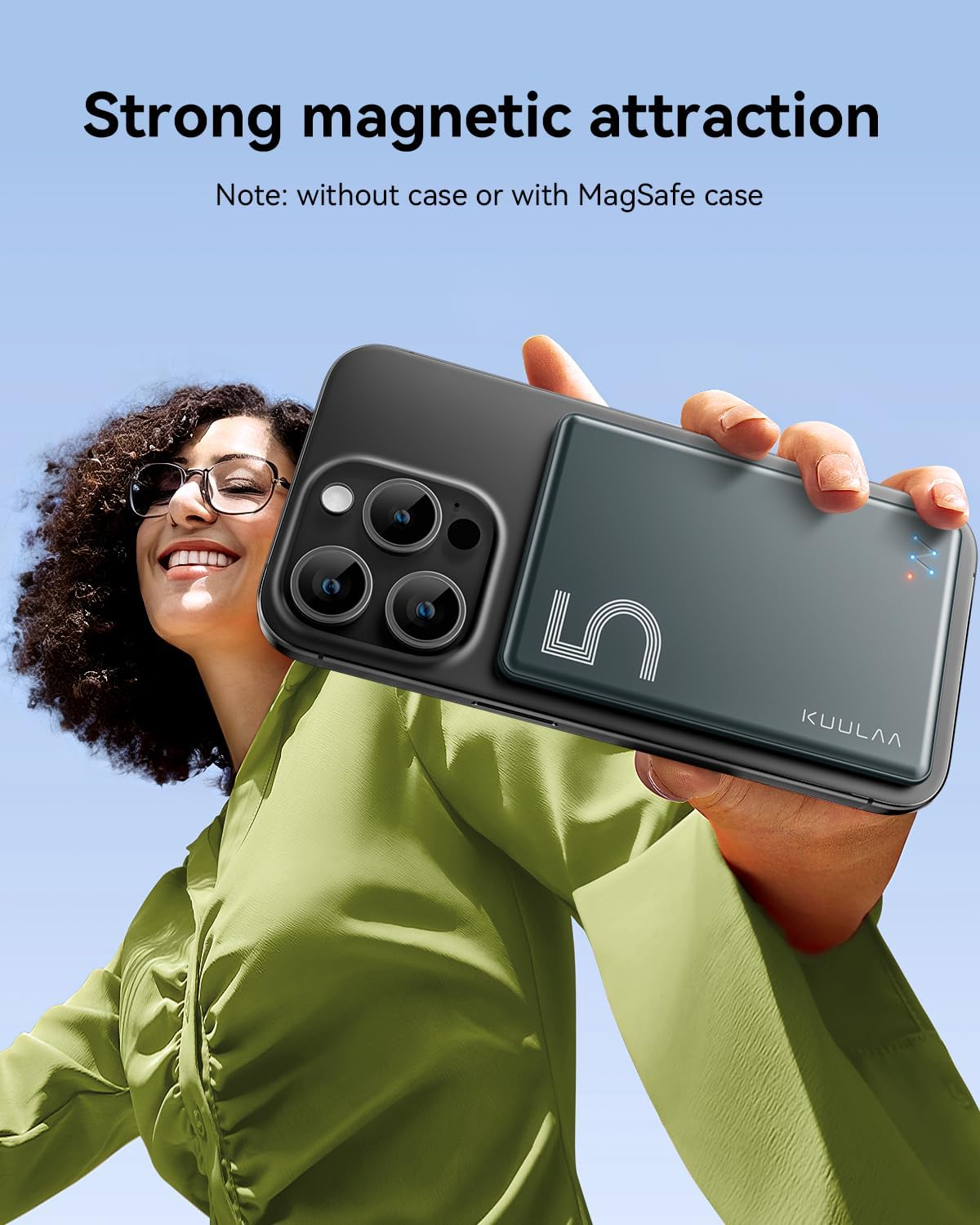 Kuulaa Power Bank Ultra Delgado inalambrica