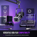 Micrófono FIFINE AM8T USB XLR RGB Con Brazo