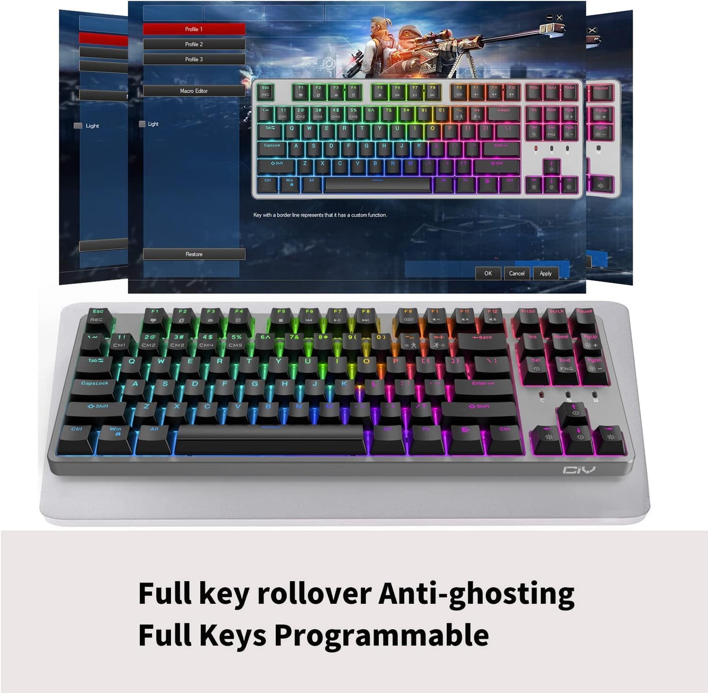 CIY X77 Teclado mecánico intercambiable en caliente.