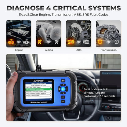 Escáner OBD2 Autophix DM5900, códigos ABS, SRS, transmisión y motor.