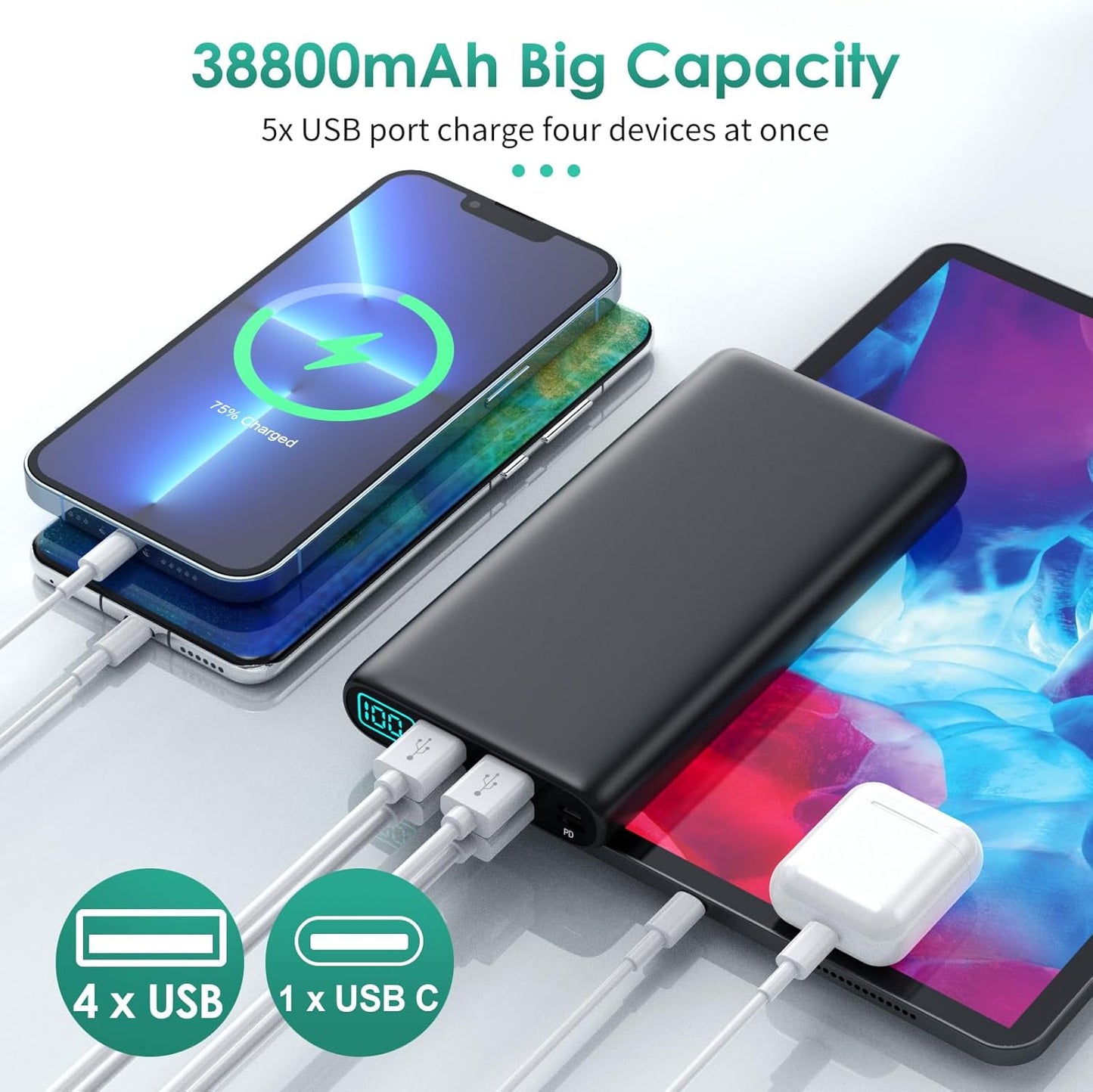 Cargador portátil de 38800 mAh HX200K1
