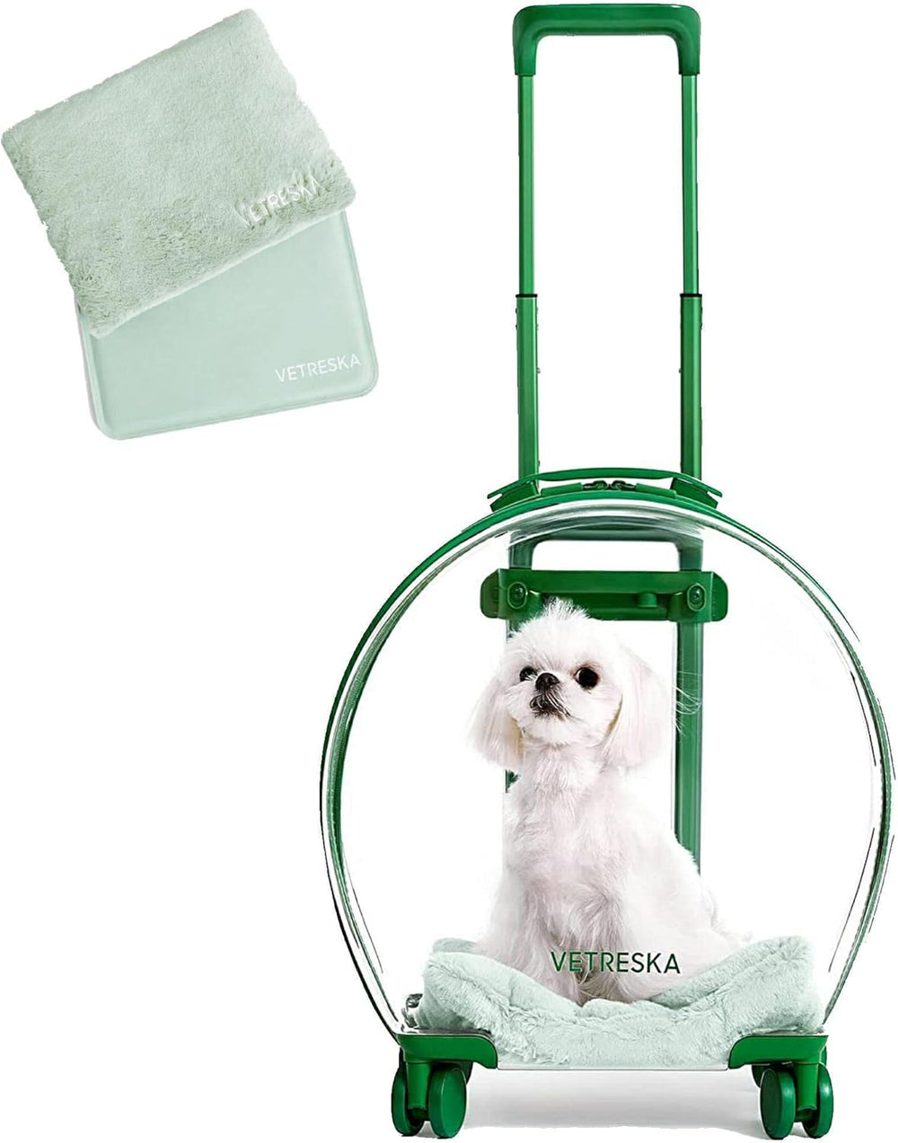 Maleta para mascotas Vetreska, aprobado por aerolíneas, con ruedas.