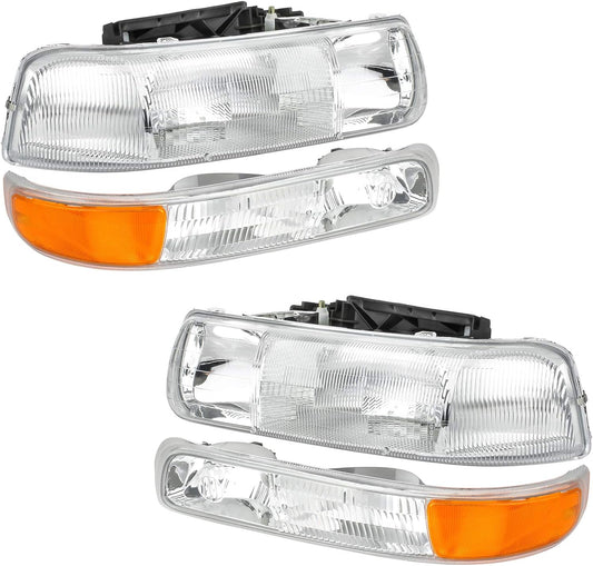 Faros transparentes cromadas para Silverado 00-06 Tahoe Suburban 1500 2500/99-02