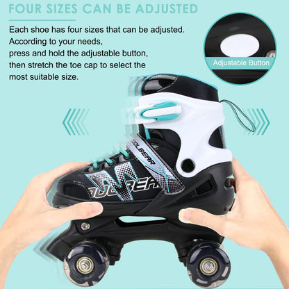 Patines ajustables Sowume, con ruedas que brillan, 10-13 USA.