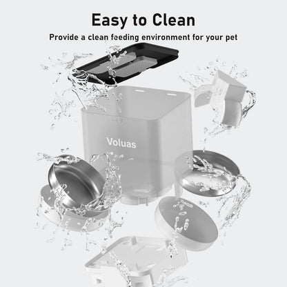 Comedero Automático Voluas Doble 6L Para 2 Gatos Acero Inox