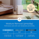 Deshumidificador Wi-Fi, 8 pintas, control avanzado, Homelabs (USADO)