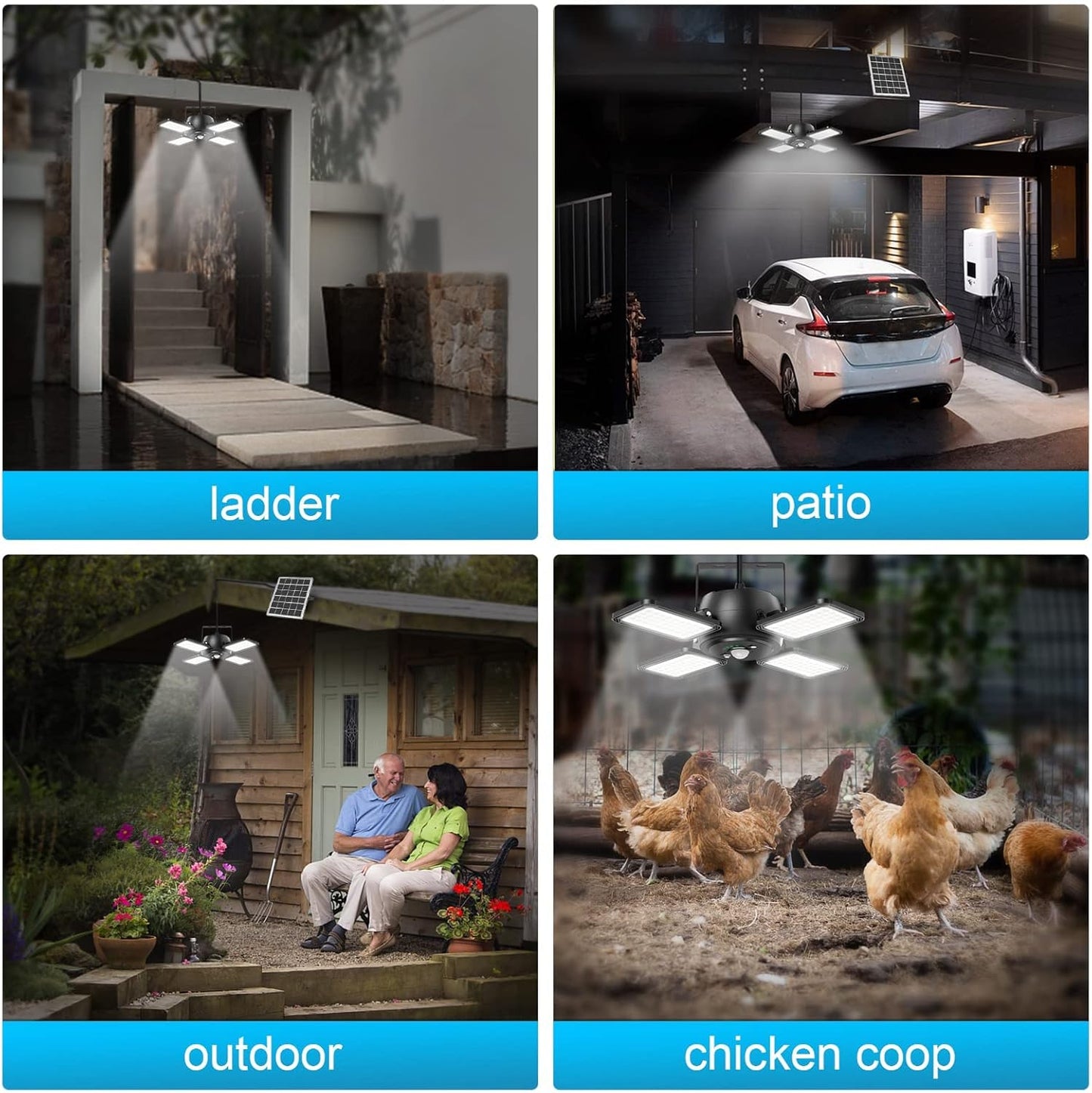 Lámpara colgante solar para interiores y exteriores, control remoto.