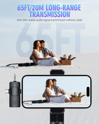 Micrófonos inalámbricos 3 en 1 para iPhone Android (USADO)