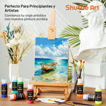 Juego de pintura acrílica Shuttle Art de 36 colores, 60 ml 12 pinceles