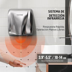 Secador de manos VEVOR de acero inoxidable montado en pared de baño comercial — vista 4
