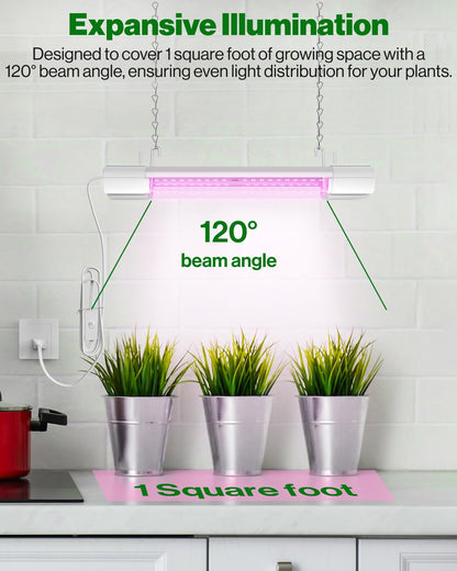 Luz LED de crecimiento, 1 pie, para plantas de interior, enlazable.