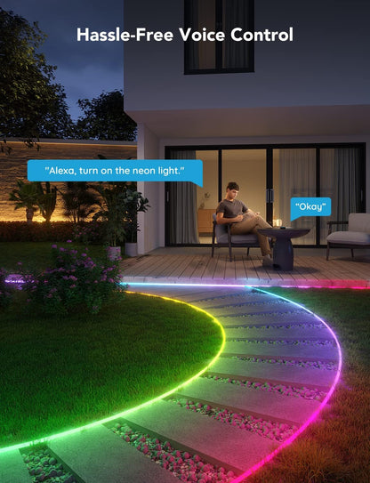 Luces de cuerda Govee de neón para exteriores, 64 pies, RGBIC IP67.