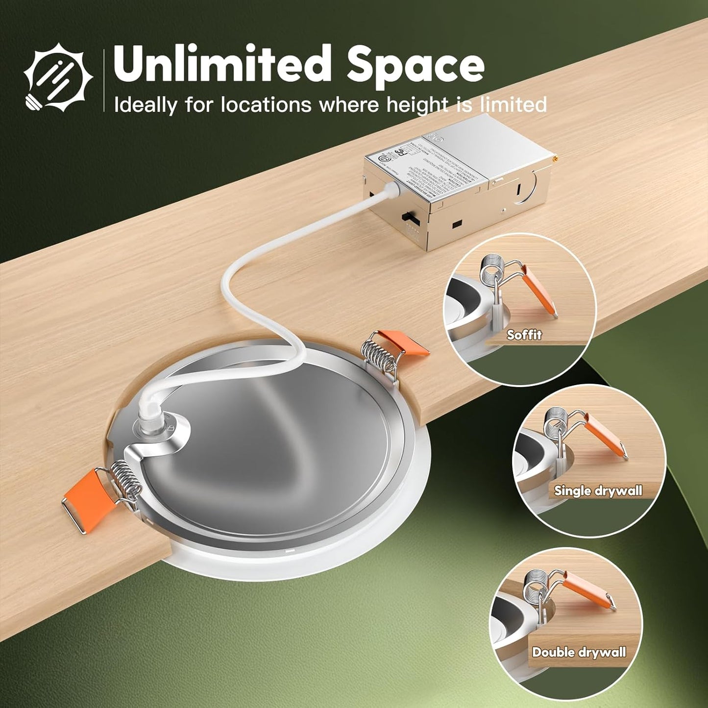 Paquete de 24 luces, LED ultradelgadas, de 6", Feelicht, empotrables.