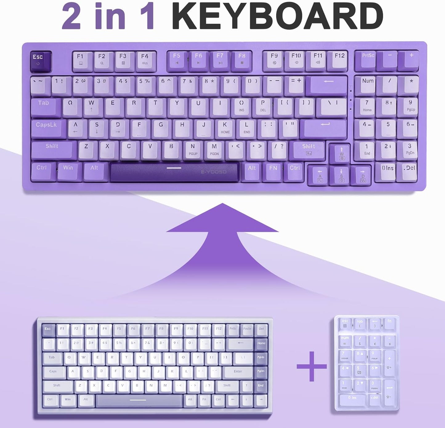 Teclado mecánico para juegos USB con cable, para juegos y trabajo.