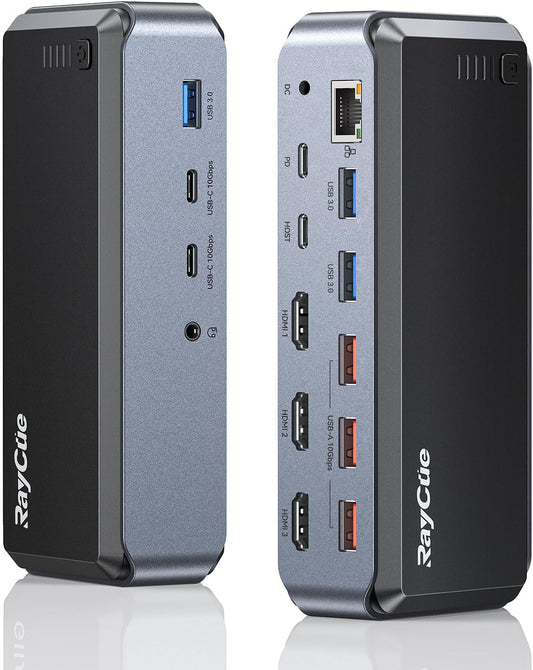 Estación Raycue de acoplamiento USB C Triple Monitor