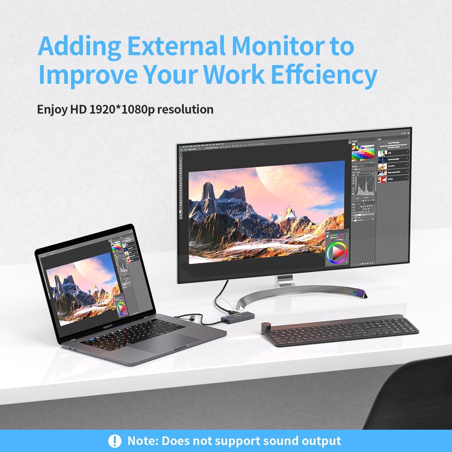 Adaptador USB 3.0 y tipo C a HDMI, 5 en 1, Docking Station.