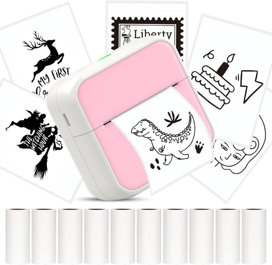 Mini Impresora, Impresora Fotográfica Portátil Impresora Térmica Bluetooth.