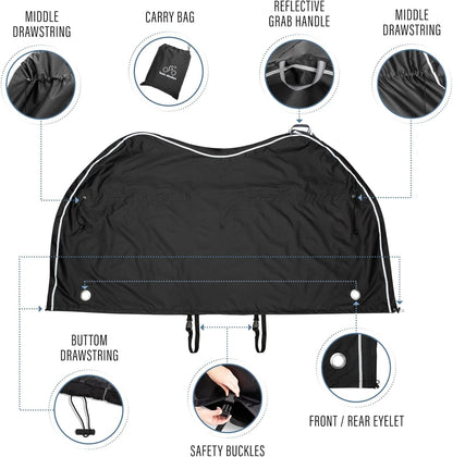 Funda para bicicletas, Team Obsidian, XXL(3 bicis), oxford impermeable.