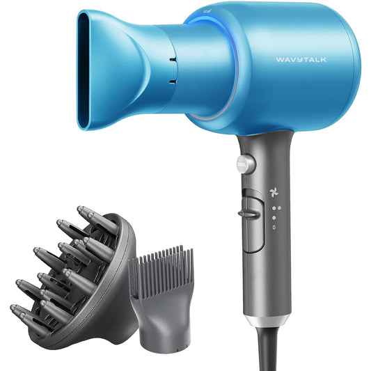 Wavytalk Secador de pelo con difusor, 3 accesorios, ionico.