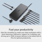 Dell Pro Dock WD25, USB Tipo C con Conector DP, DisplayPort/HDMI/USB 3.2