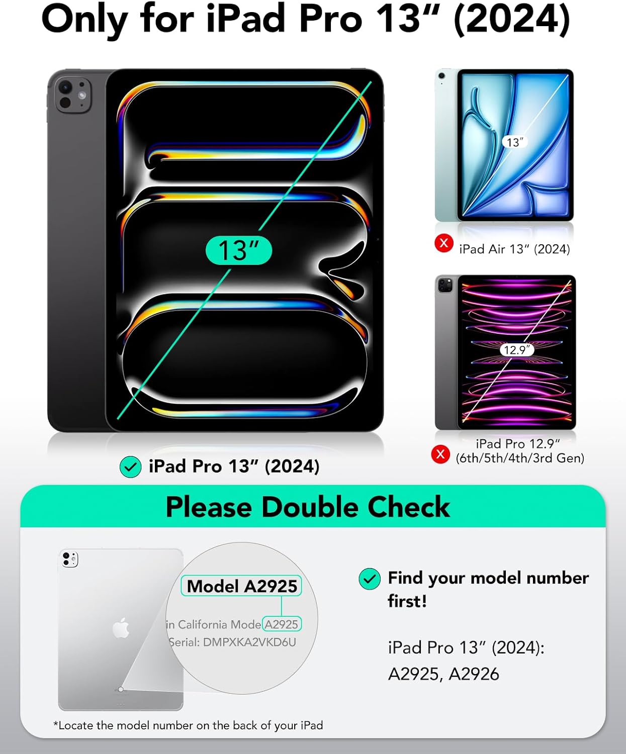 ESR Funda giratoria para iPad Pro de 13 pulgadas M4 (2024).