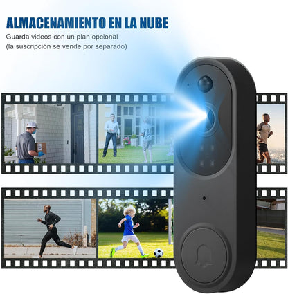Timbre con Cámara, Inalámbrico con WiFi, Impermeable IPX65.