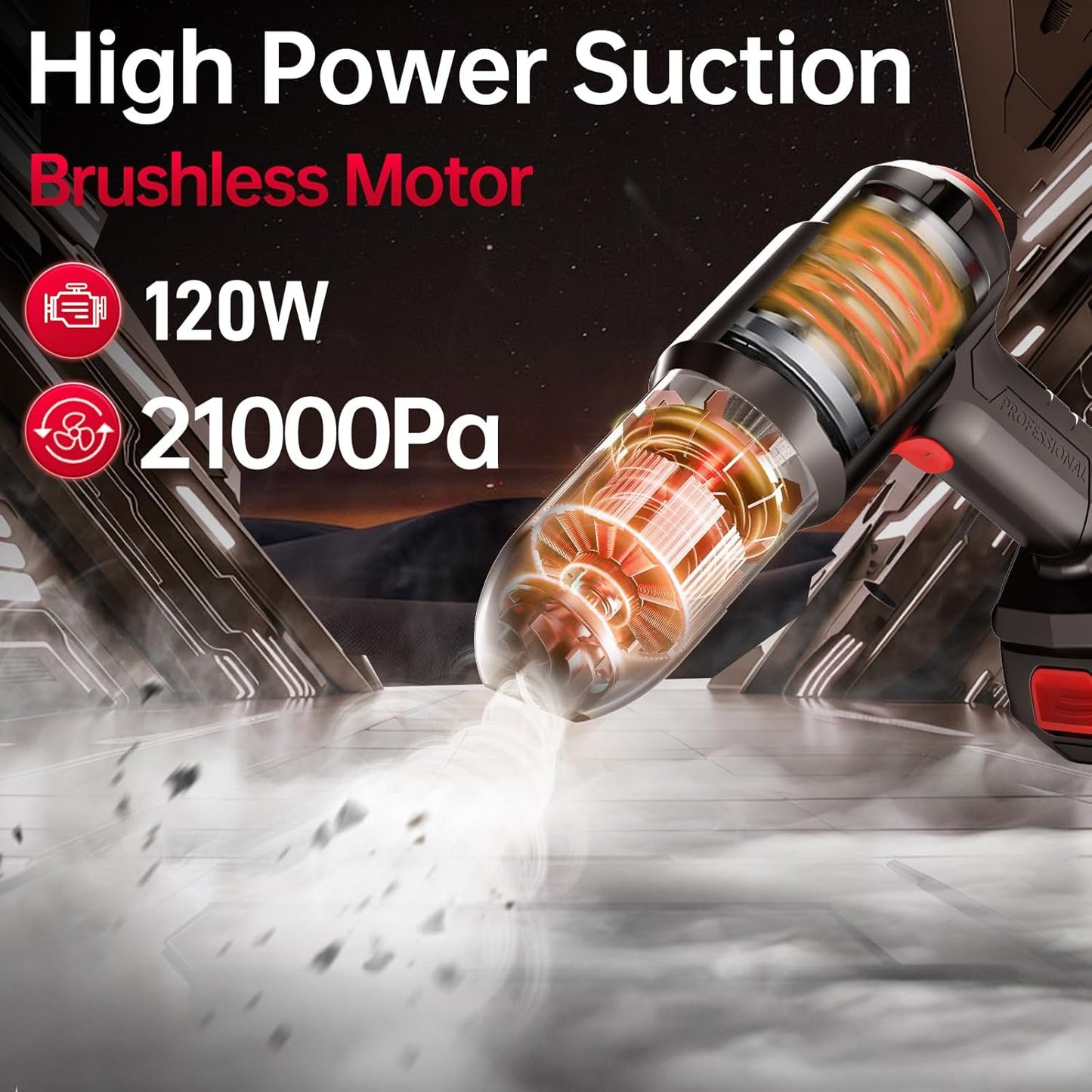 KJBAO - Aspiradora de mano inalámbrica para coche, 4 en 1