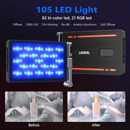 Panel Luz LED Waffle Video Fotografia 5500 K