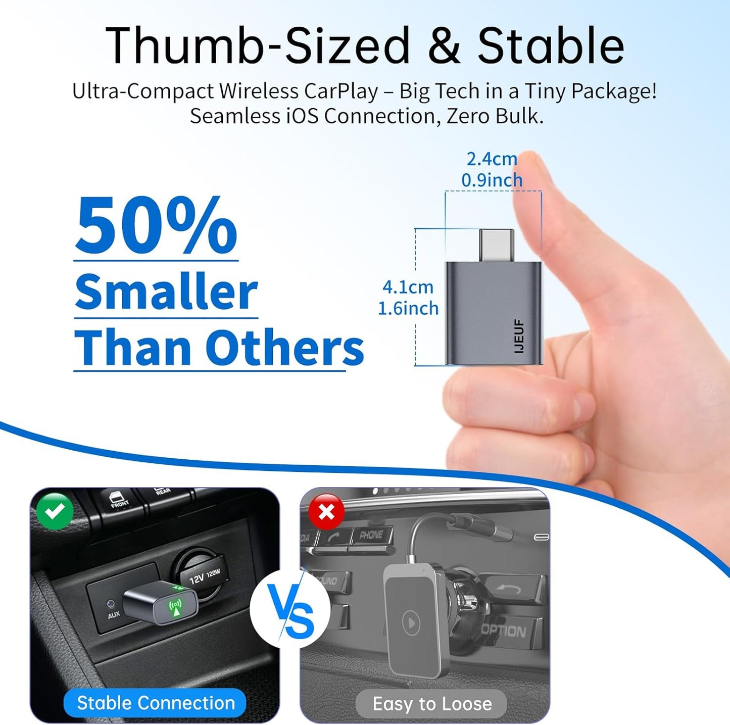 Adaptador inalámbrico CarPlay para Apple iPhone 2025.