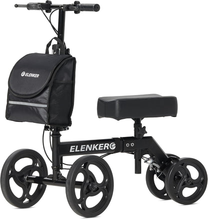 Andador de rodilla orientable Elenker, ruedas de PVC, Scooter