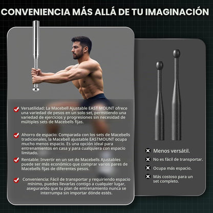 Campana ajustable Macebell para entrenamiento de fuerza, EastMount