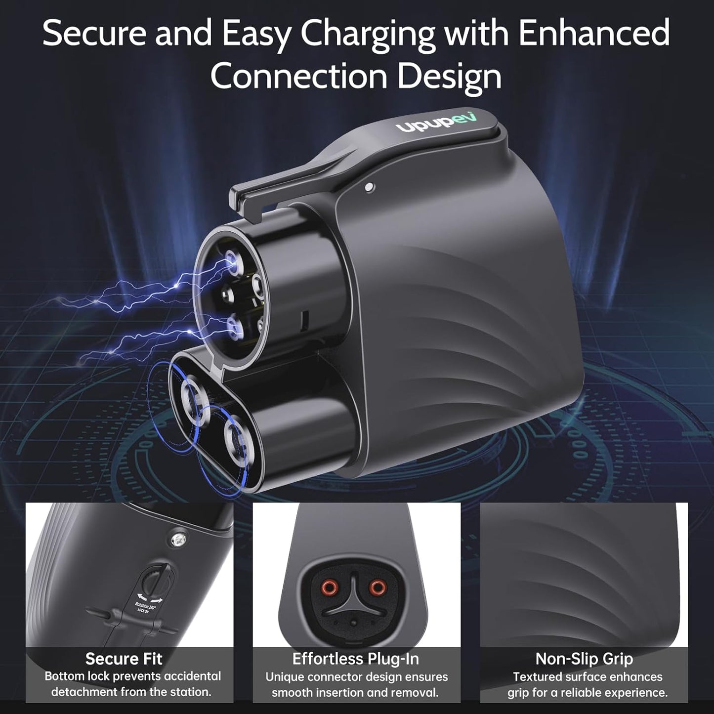 Adaptador de carga rápida para vehículos eléctricos, NACS a CCS1.