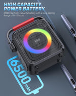 Máquina de karaoke Bluetooth, Moyleaf, con dos micrófonos inalámbricos.