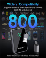 Adaptador inalámbrico CarPlay Plug and Play Asouny