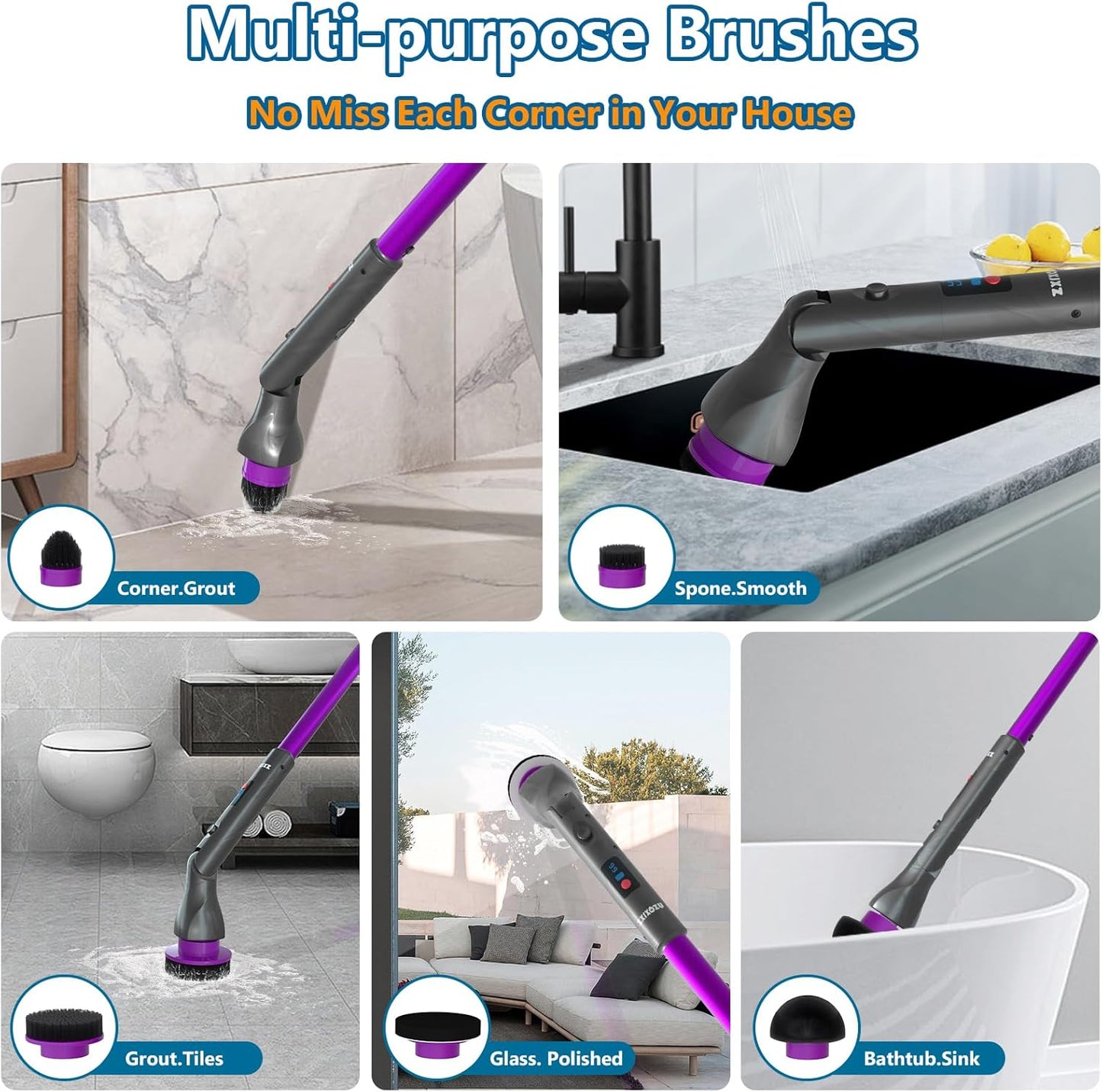 Limpiador eléctrico de giro mejorado, 3 velocidades de rotación.