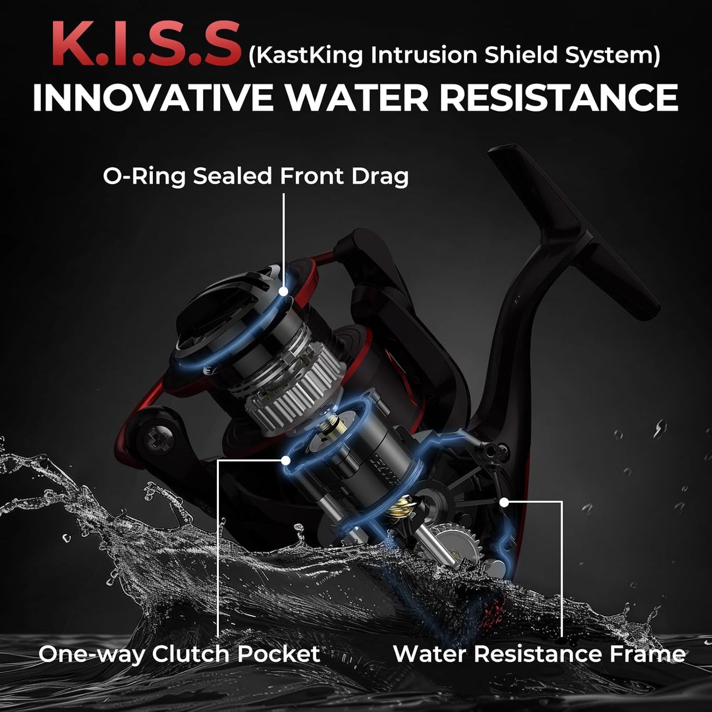 KastKing Sharky Baitrunner carrete de pesca giratorio Fibra de carbono 10+ 1