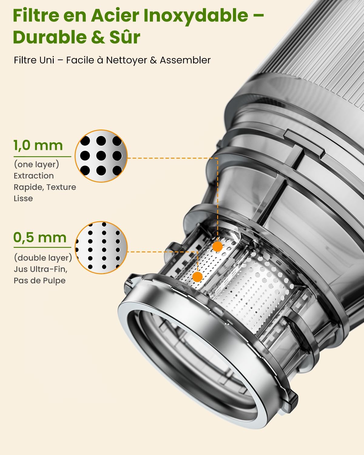 Extractor de jugos vertical sin preparación, de limpieza rápida y lenta.(USADO)