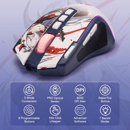 Mouse Gamer Redragon M612AK Pro RGB 8000 DPI Inalámbrico