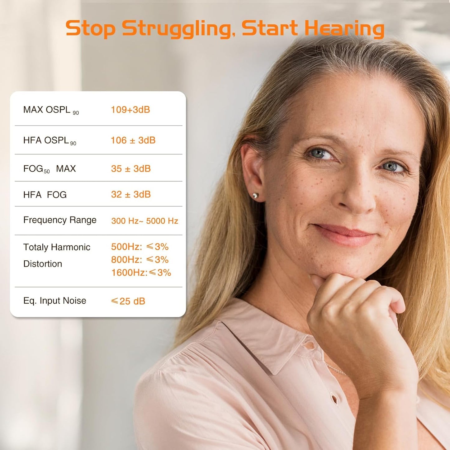 Amplificador auditivo para personas mayores y adultos.