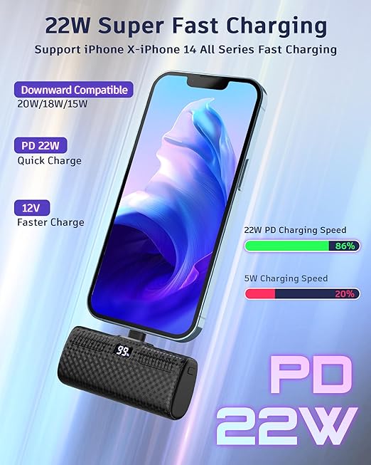 GIN FOXI Paquete de 2 cargadores portátiles para iPhone.