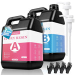 Kit Resina epoxi de 2 galones Krisel, transparente sin amarillear 0 burbujas