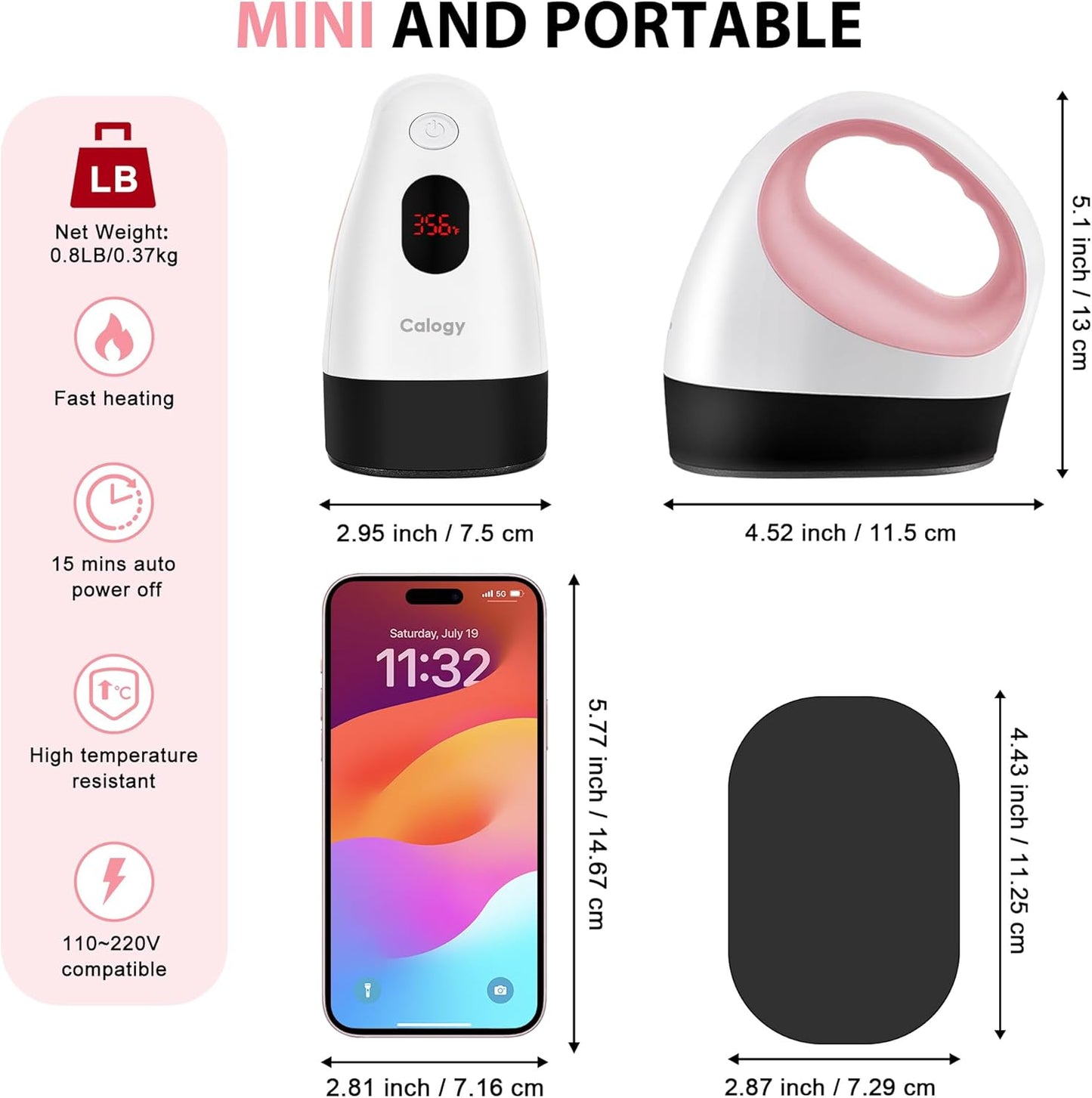 Calogy Mini prensa de calor, máquina de transferencia de calor.